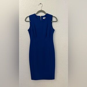 Calvin Klein Blue V-Neck Sheath Mini Dress